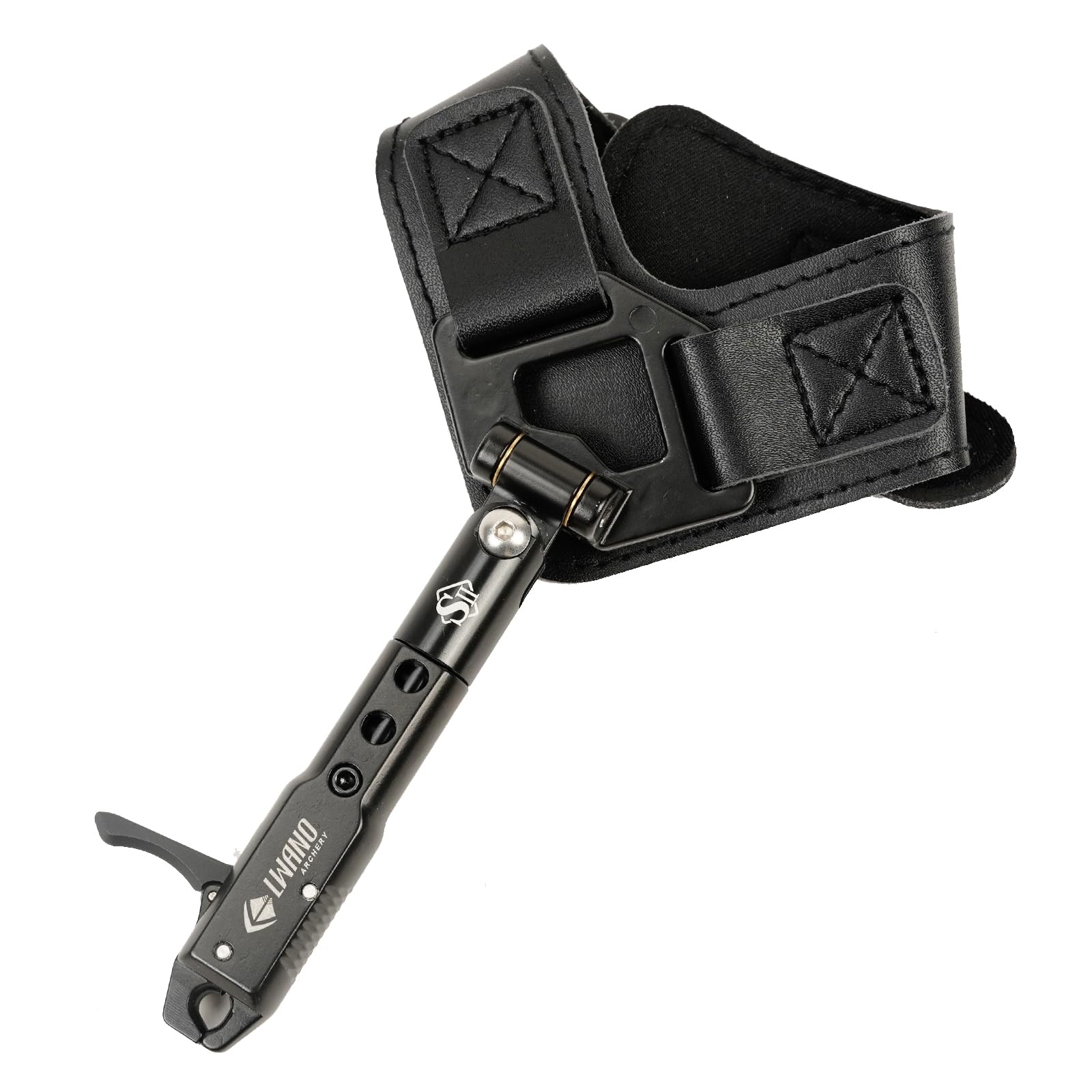 LWANO Archery Compound Bow Release Aids Trigger 360° Adjustable Wristband Release Aids for Adults Youth Kids Hunting Shooting Accessories (Black)