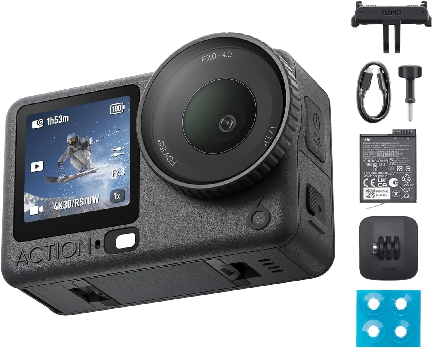 DJI Bundle Standard Osmo Action 6, caméra d'action 8K pour Usage Quotidien