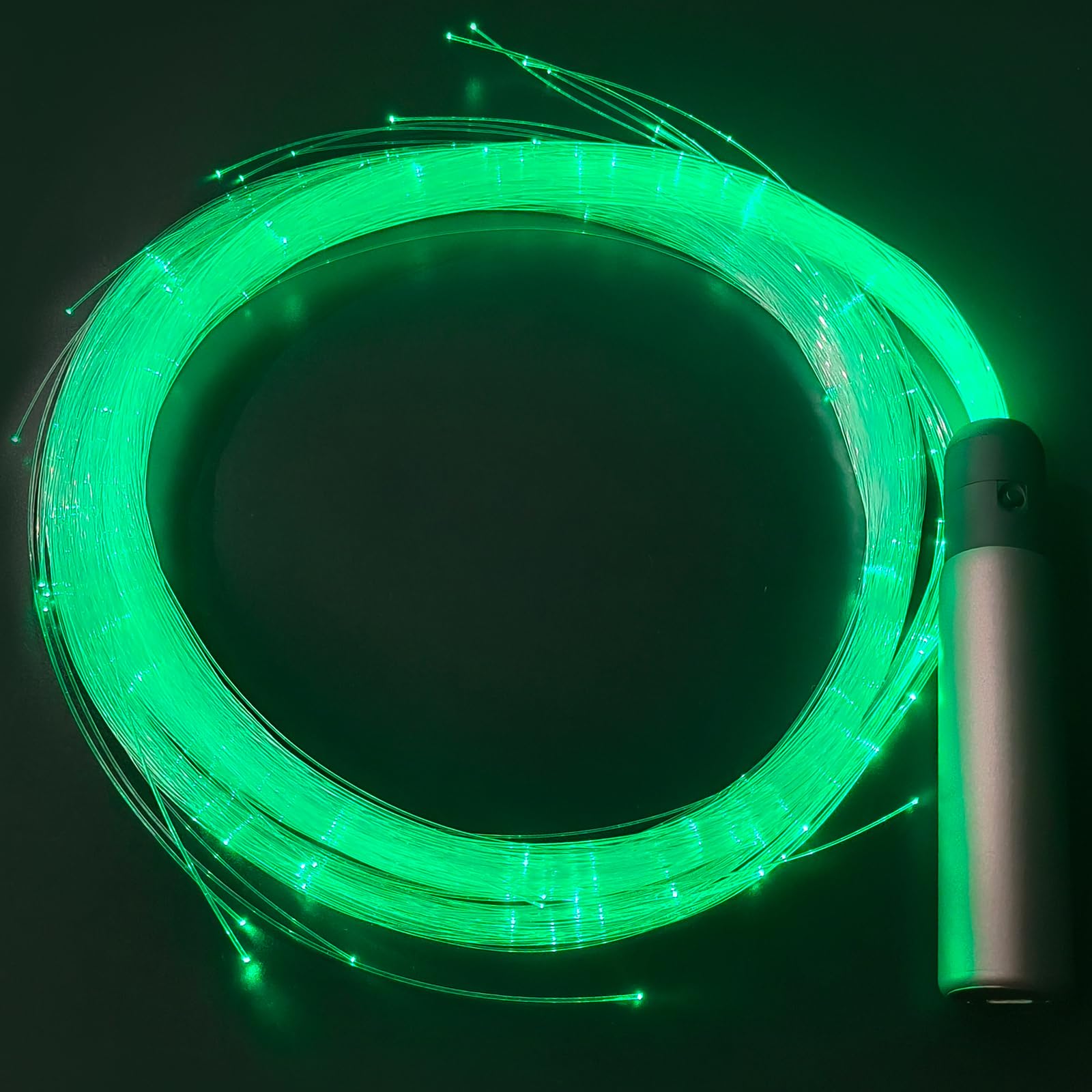 Tensso - Frusta a fibra ottica a LED, 1,8 m, ricaricabile, con 7 colori e 5 modalità di illuminazione, accessorio per danza, feste, regalo