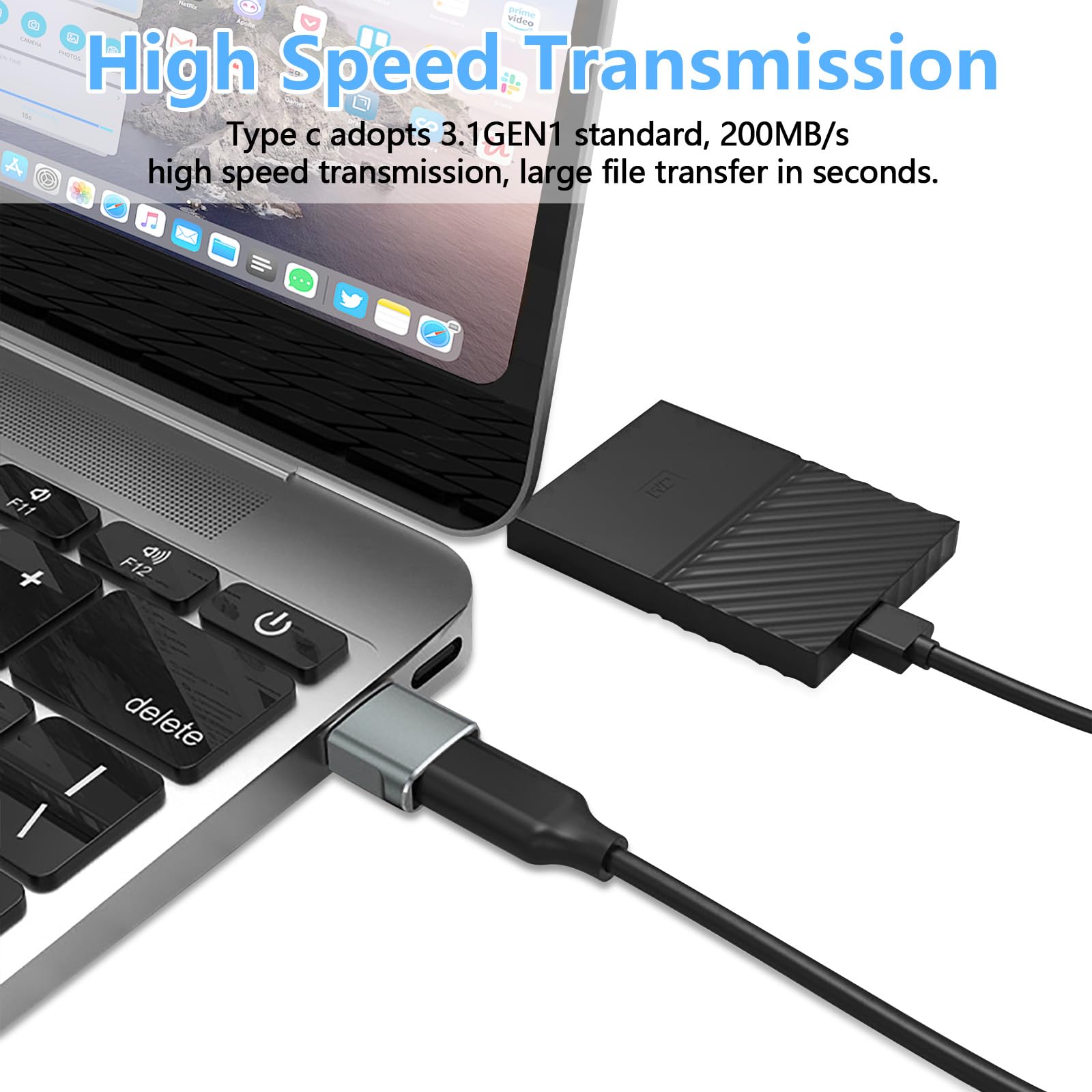 Oliveria Adapter USB A na USB C, do iPhone'a 15, MacBook Pro 2022/2021/2020