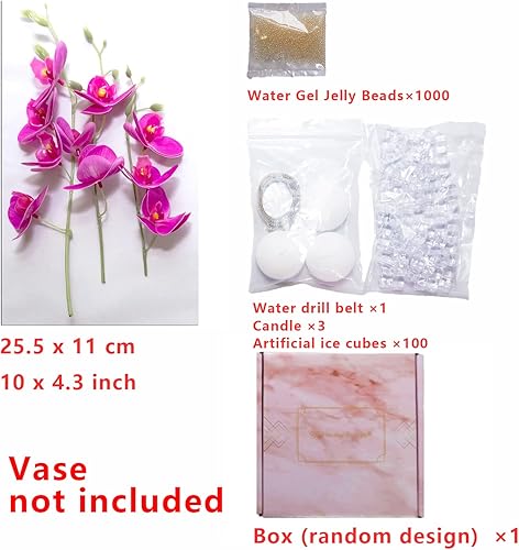Miniatura 7 de Artificial Rose Vase Fillers with Floating Candles Clear Water Beads and Clear Vase Filler for Table Centerpiece Wedding Party Home Bar Restaurant