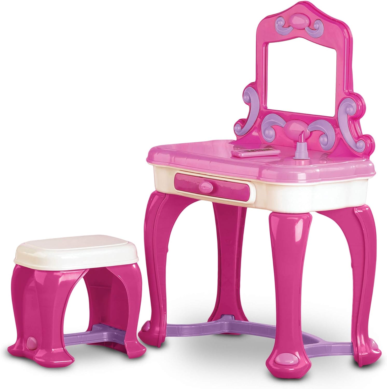 American Plastic Toys Kids Very Own Pink Deluxe Vanity Playset with Mirror