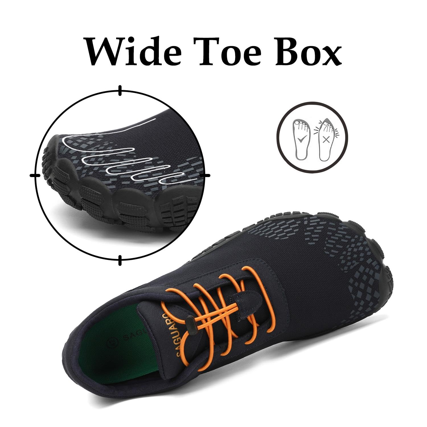 SAGUARO Scarpe Barefoot Minimaliste Uomo Donna - Scarpe Scogli Leggere Traspiranti Antiscivolo - con Padelle Larghe e Zero Gocce