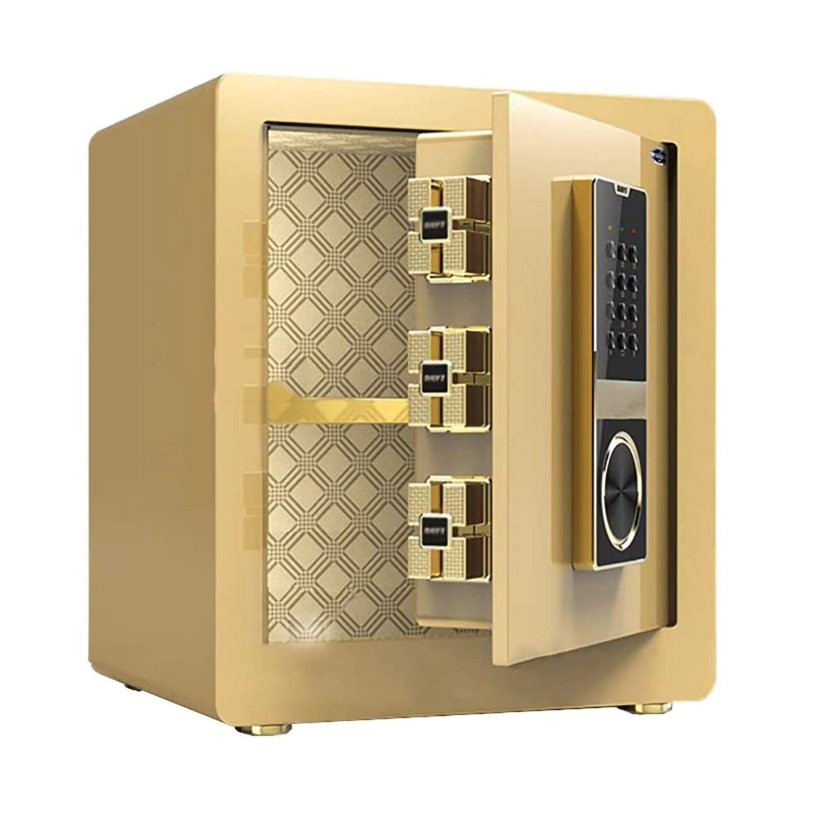 Caja de seguridad biométrica resistente al agua, resistente al fuego, de acero, para dinero en efectivo, joyas y objetos de valor, bloqueo de llave de emergencia, acceso a huellas dactilares, solución