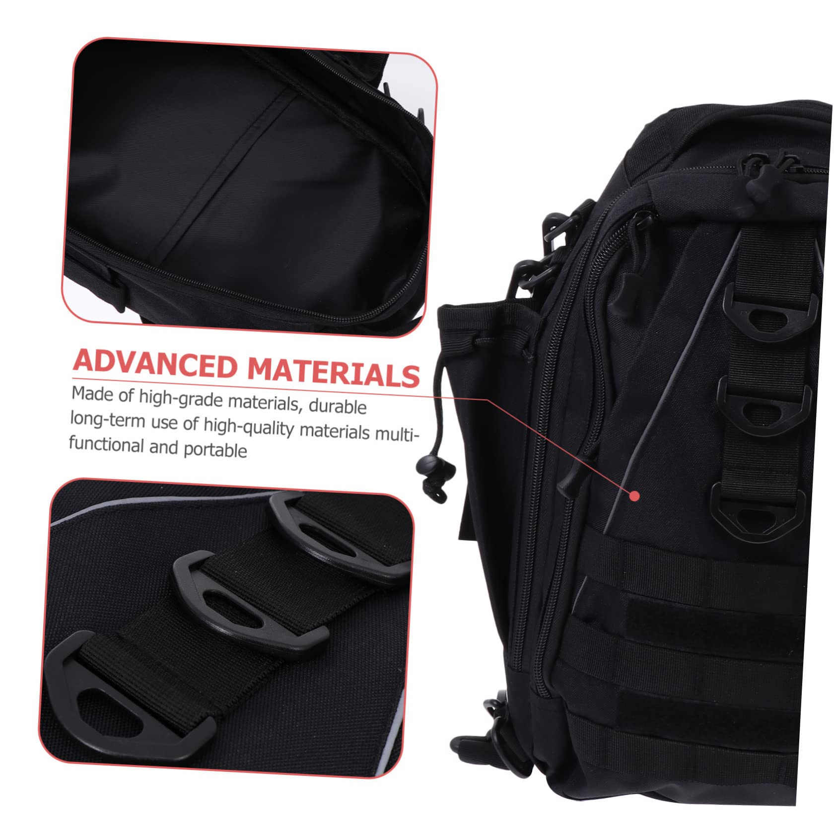 Happyyami Outdoor Rucksack aus Oxford Gewebe mit Viel Stauraum und Praktischen Taschen für Sport und Fahrradtouren in Schwarz