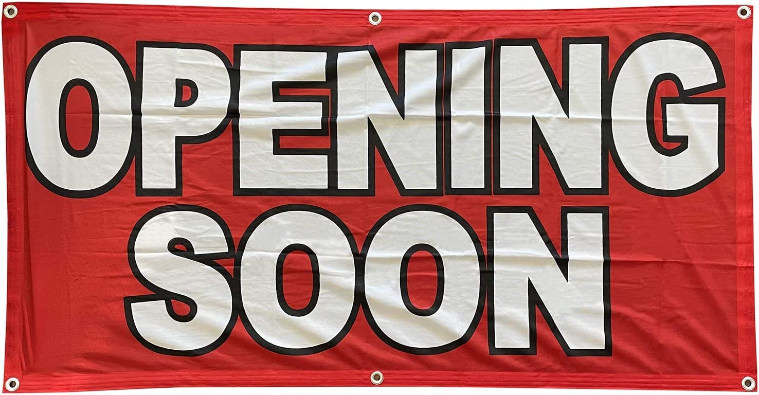 4 Less Co 2x4 Feet Opening Soon Banner Sign Fabric with Grommet rb