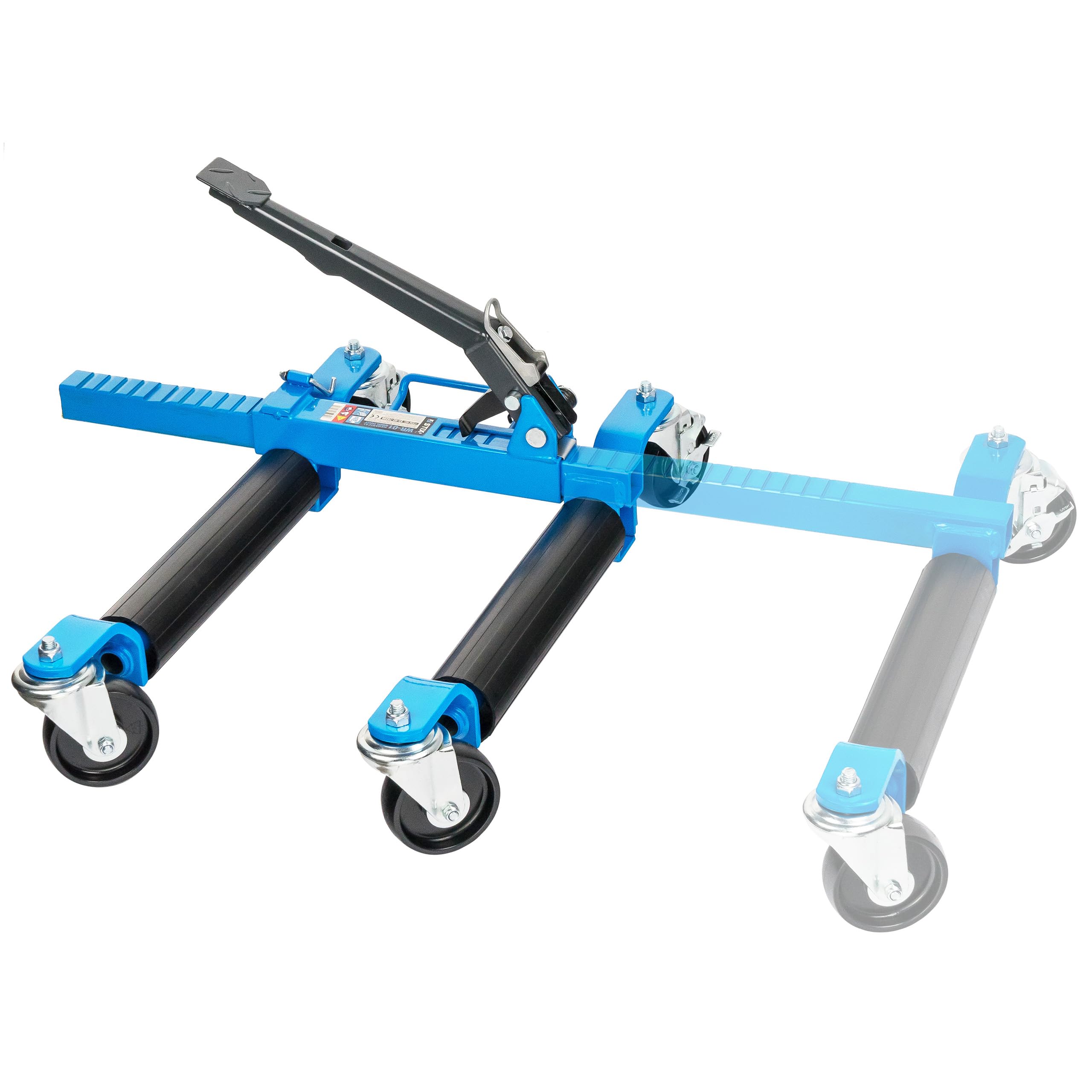 Stix Carro hidráulico mecánico WR-01-1 x carro de maniobra para automóviles con capacidad de carga de 680 kg – elevador de ruedas de hasta 330 mm de ancho – para taller y garaje