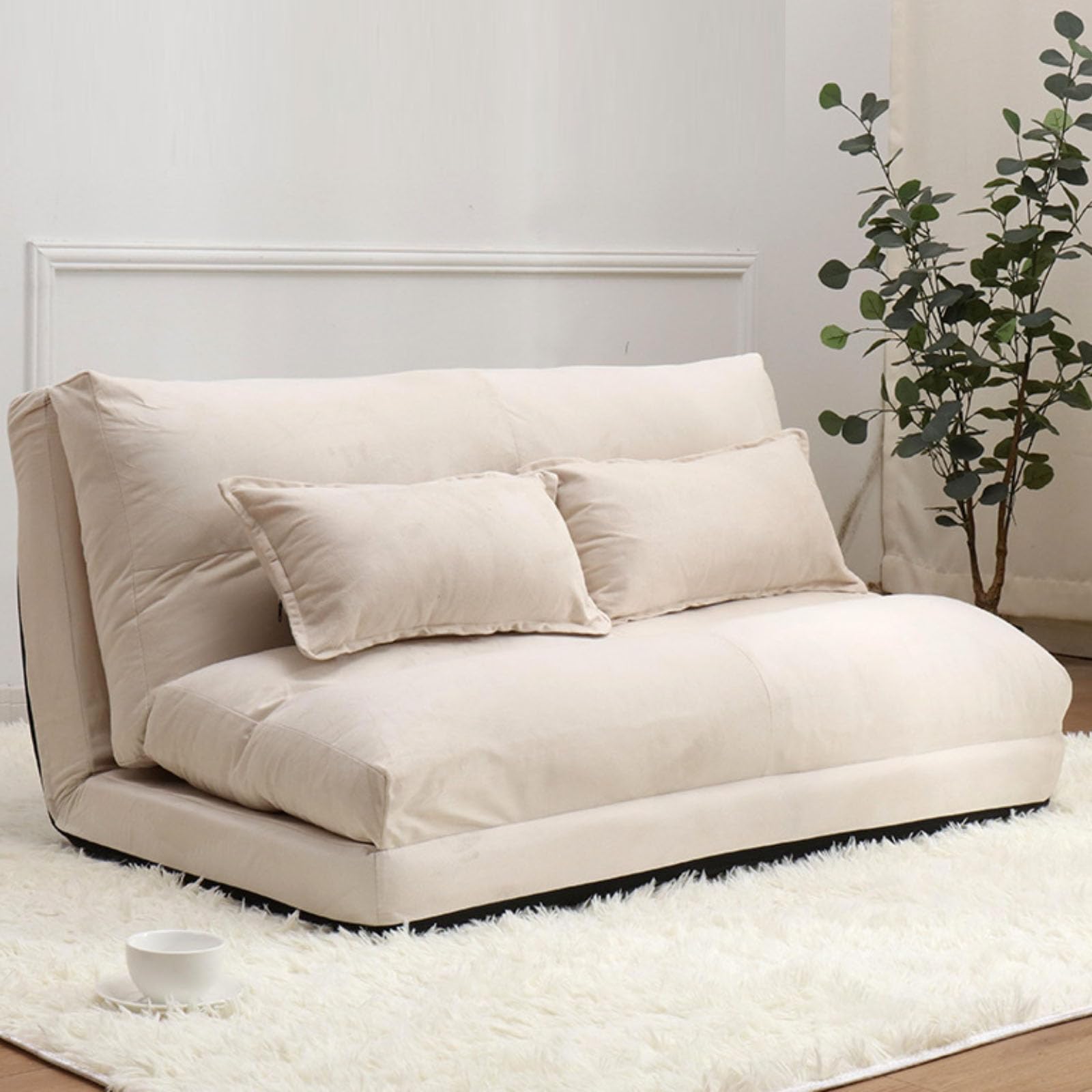 Sofá de suelo ajustable con almohadas de cintura para juegos y salón