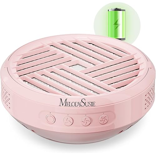 MelodySusie Cordless Nail Dust Collector,Compact Vacuum Fan Rechargeable Dust Collector with Reusable Filter,SProR Powerful Dust Suction Machine for Acrylic Gel Polish Manicure Pedicure at Salon&Home