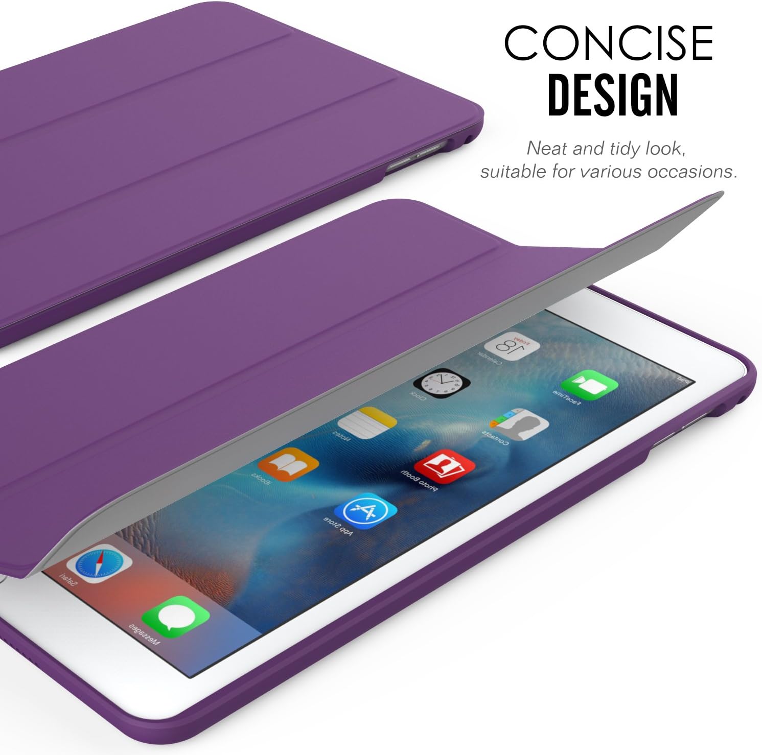 MoKo Case Fit iPad Mini 4 - Slim Lightweight Smart Shell Stand Cover Case with Auto Wake/Sleep Fit iPad Mini 4 (2015 Edition) 7.9 inch iOS Tablet, Purple