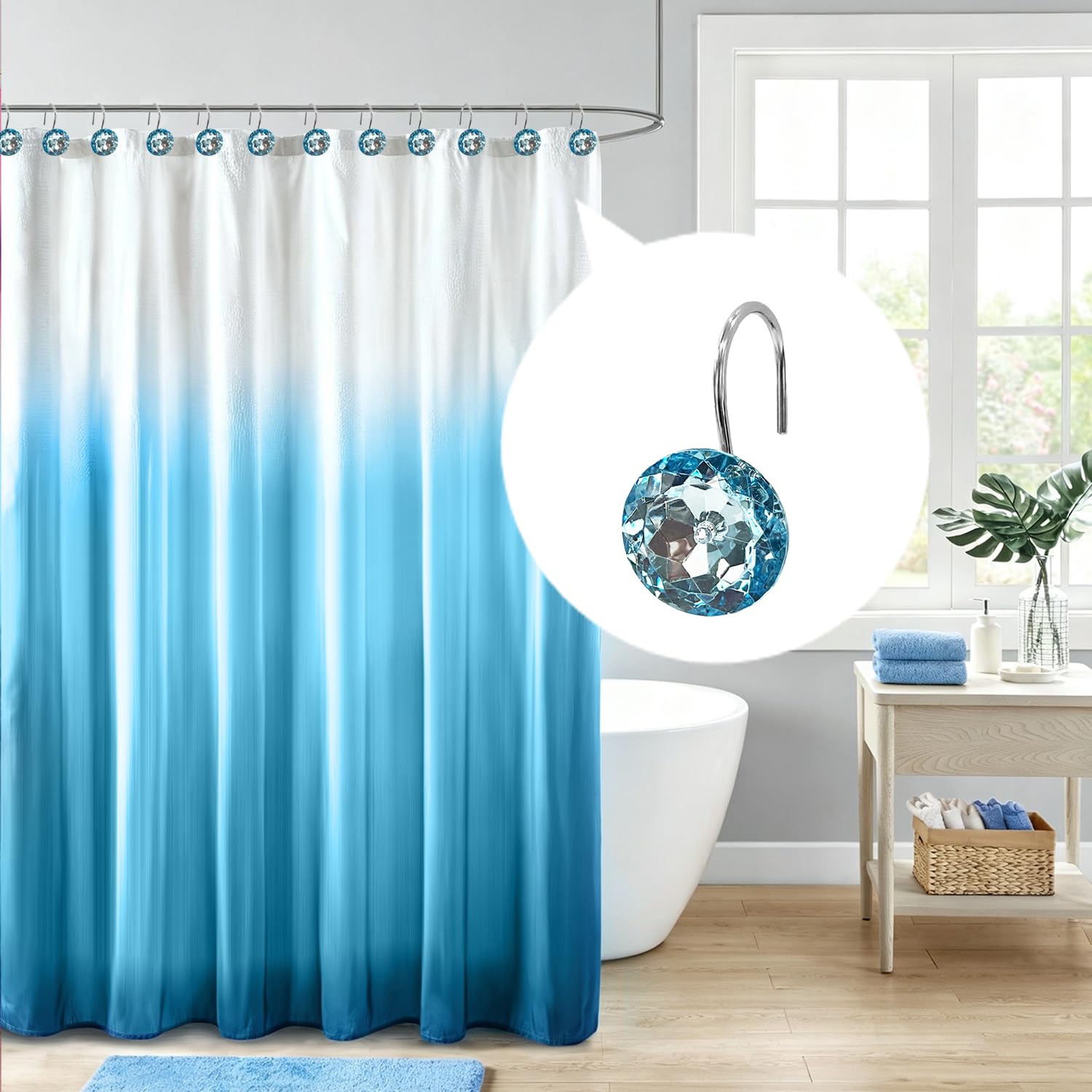 Blue Diamond Shower Hooks - Add Sparkle to Your Bathroom -6