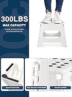 Vista 30 de Dyforce Taburete plegable de 13 pulgadas, taburetes resistentes para adultos y niños, taburetes de pie compactos, taburete plegable ligero