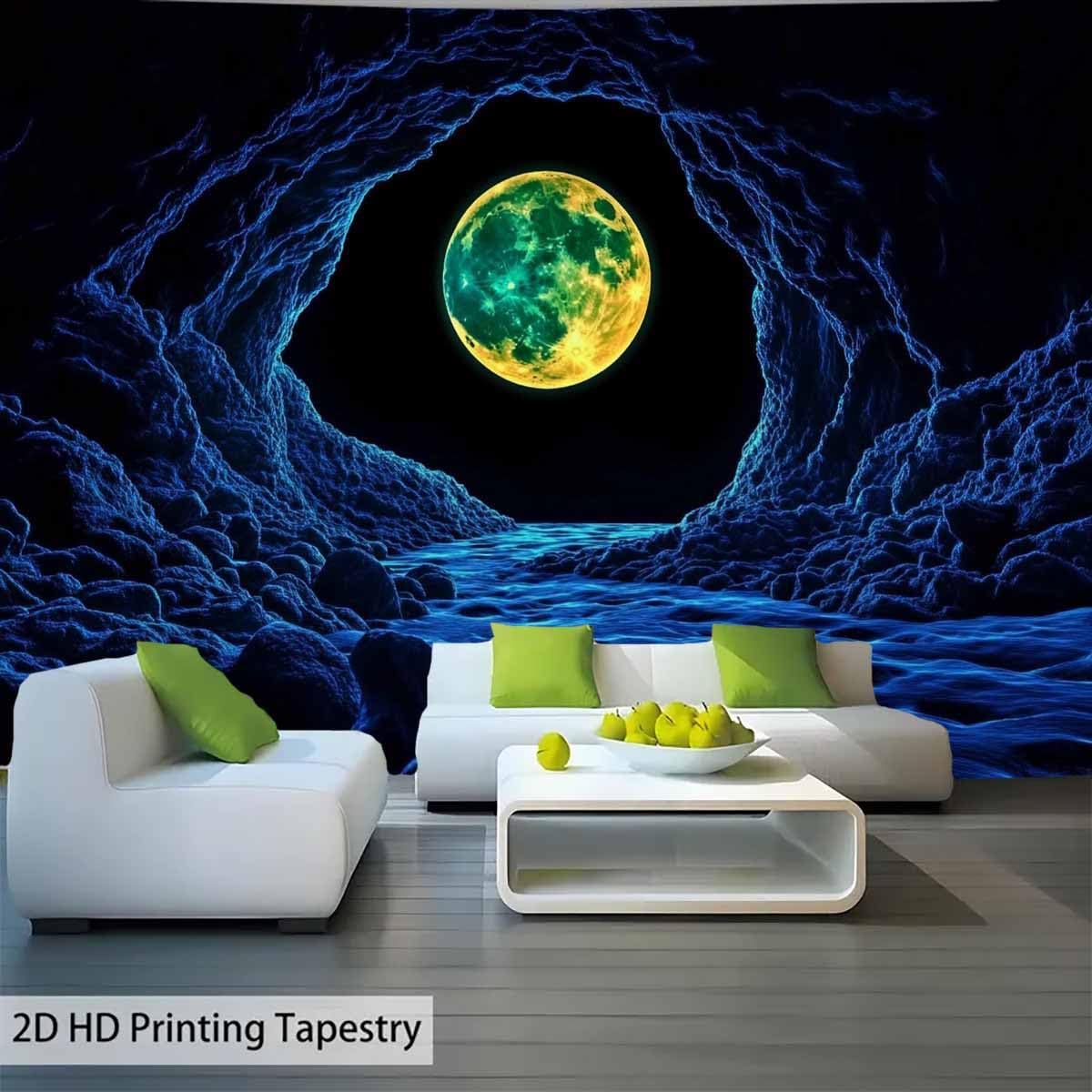 FENDROM Moon Night Galaxy Tapestry Universe Planet Starry Sky Wall Hanging Backdrop Cosmic Outer Space Abstract Psychedelic Nebula Headboard for Bedroom Living Room Home Decorations