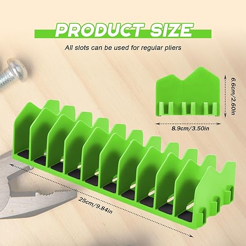Miniatura 2 de Estante organizador de alicates, soporte para cortadores de alicates de 10 ranuras con base de goma antideslizante, caja de herramientas
