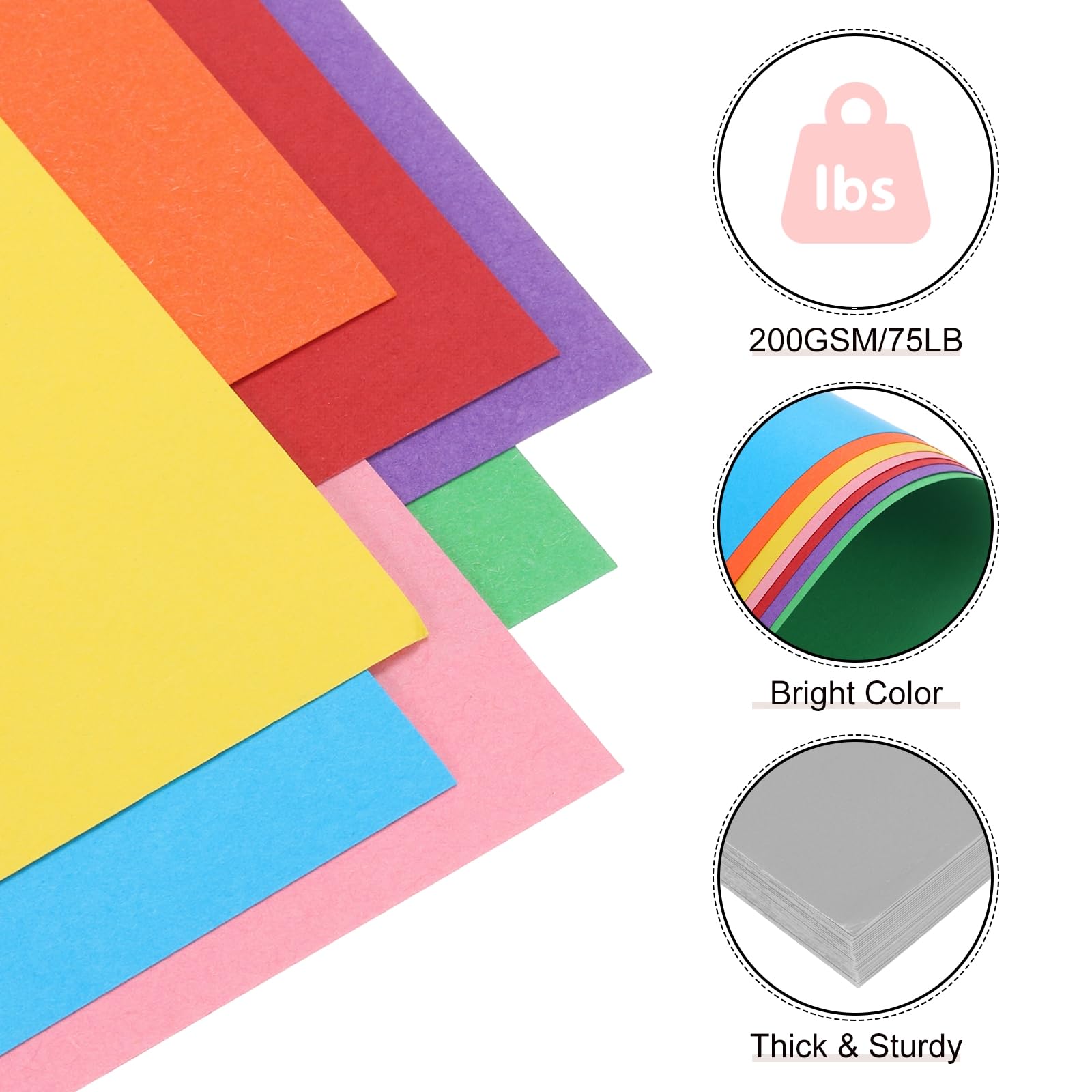 QUARKZMAN 60 Hojas de Cartulina Gris 20" x 15", 200Gsm/75Lb Papel Grueso para Impresora para Manualidades, Invitaciones, Creación de Tarjetas, Scrapbooking, Dibujo