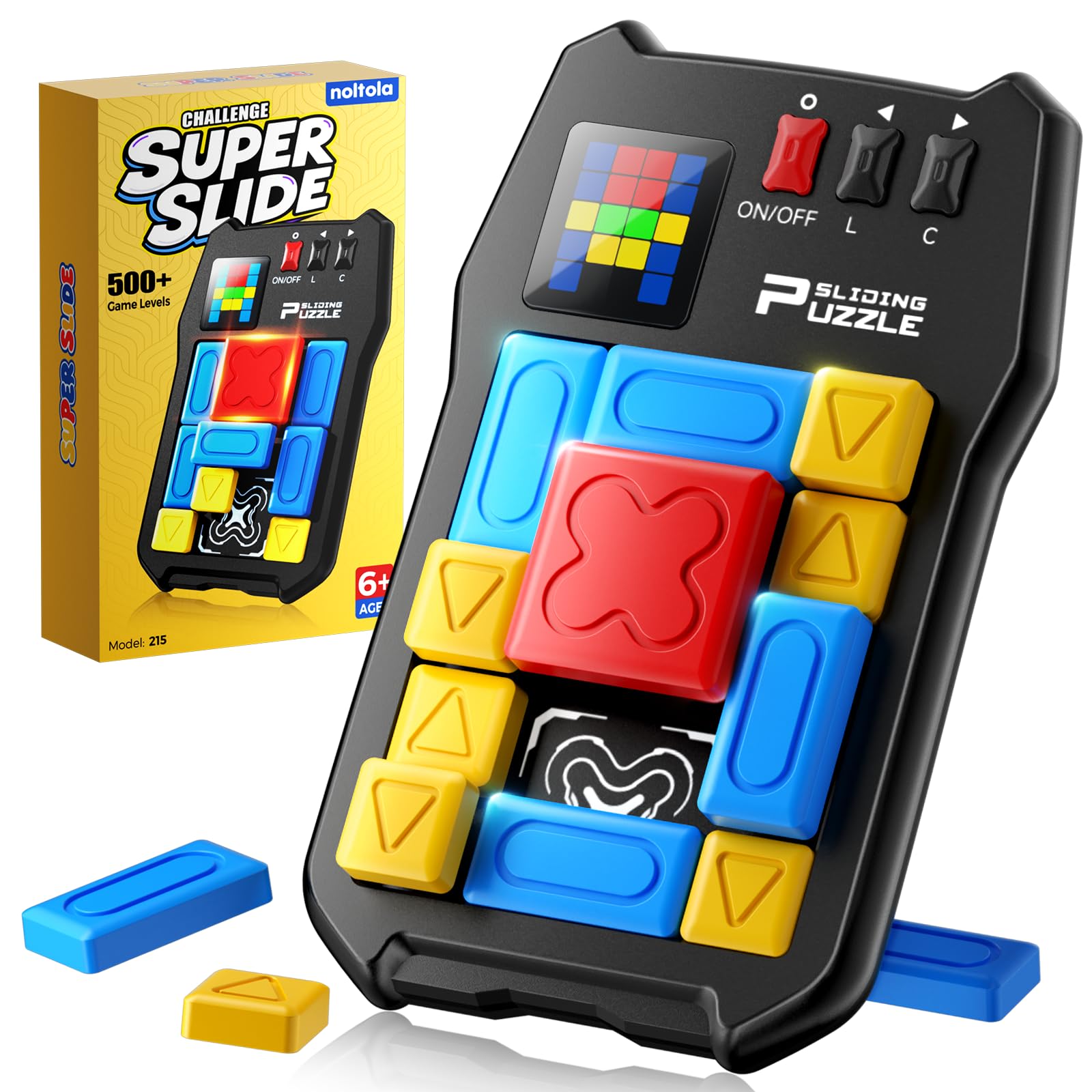 Super Slide Puzzle Games, 500+ Challenges Brain Teaser Puzzle Toy with Unblocking Logic, Stocking Stuffer for Kids Ages 6+ & Teens, Portable Travel