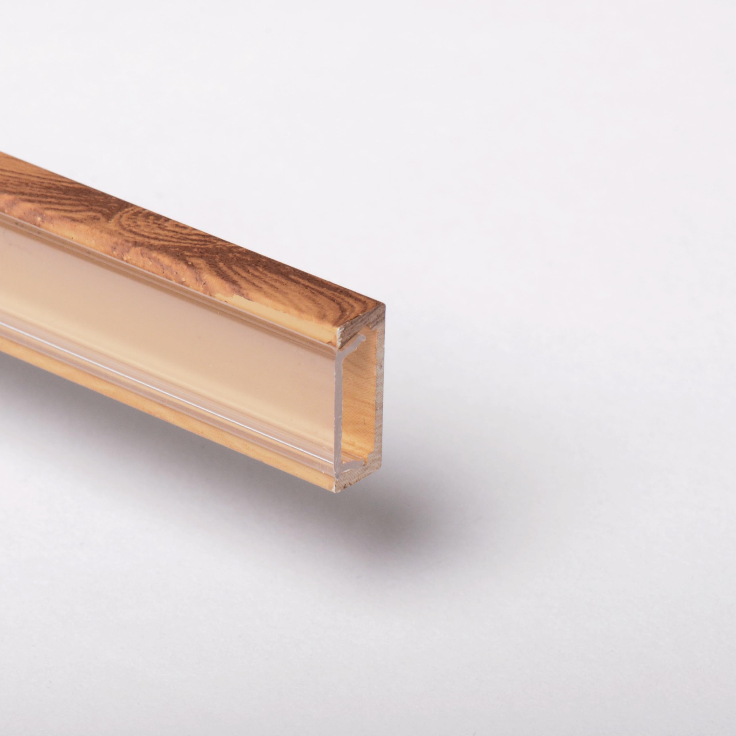 AFTERTECH 1 x 2 metros 1506LE 15x6 mm Perfil de aluminio para tiras LED, barra rígida de 2 m, color madera – Cubicature Hydro Dipping efecto madera + tapa transparente (1 x 2 metros 1506LE