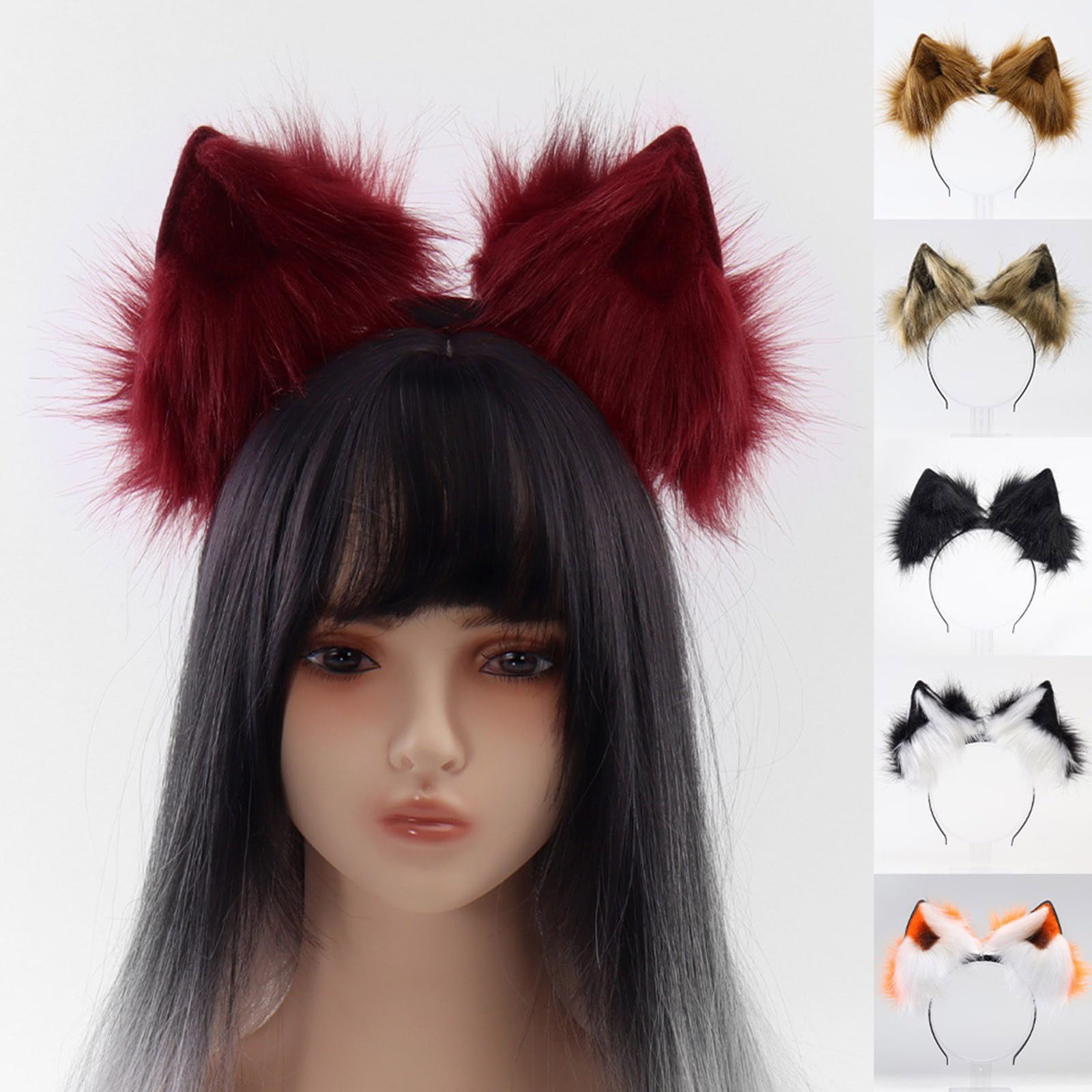Diadema de orejas de animal para Halloween, fiestas de Navidad, disfraces, divertidas orejas de animales con orejas móviles