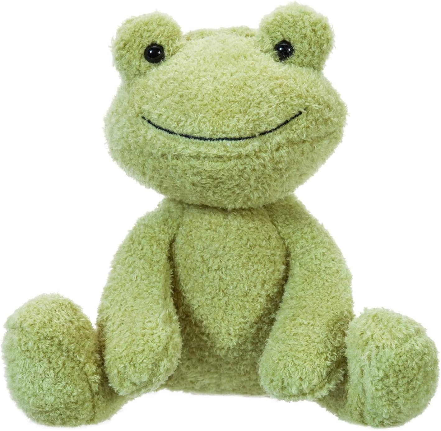 Apricot Lamb Toys Plush Velvet Frog Stuffed Animal Soft Cuddly Perfect for Child (Green Frog,30 cm)