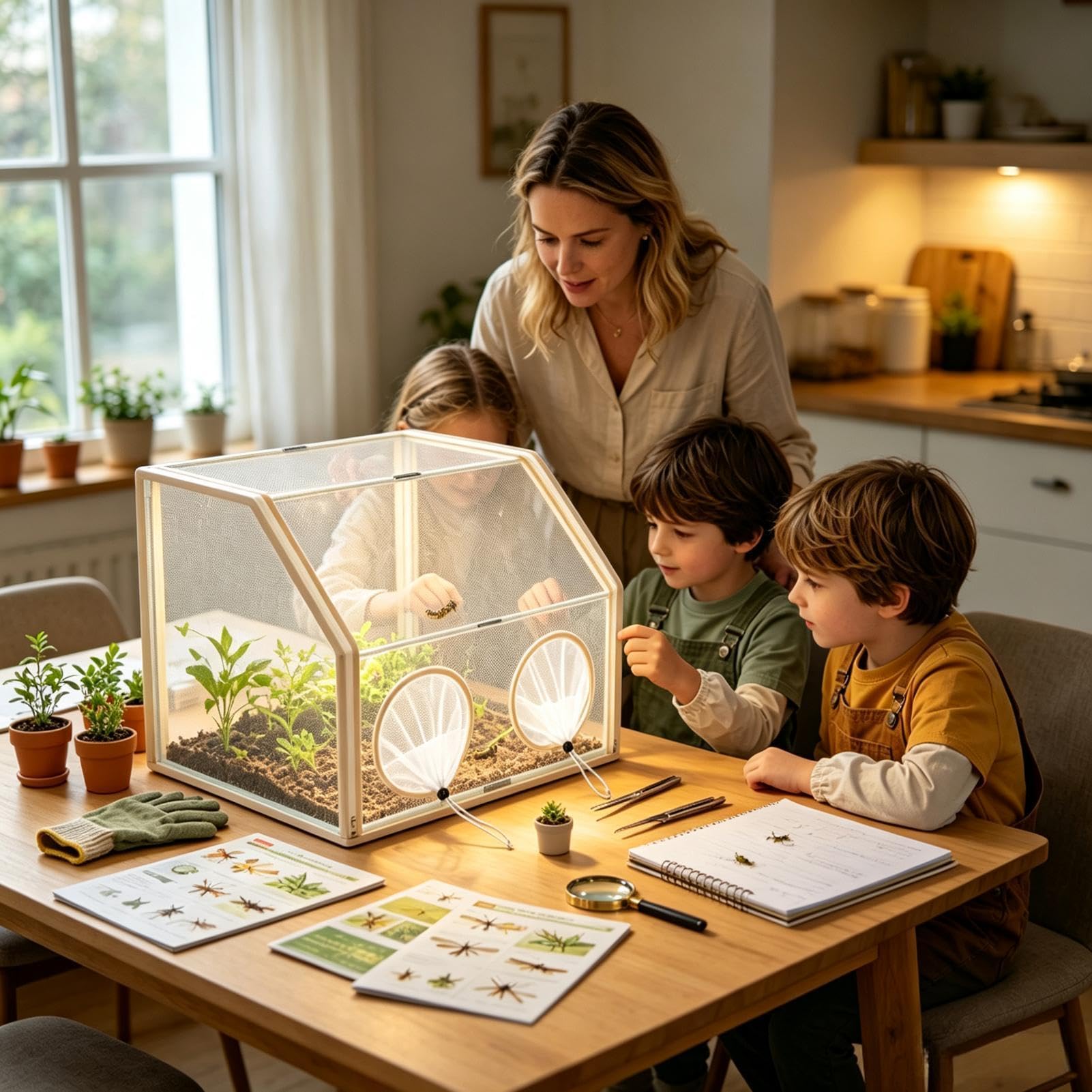 Butterfly Terrarium, przenośny namiot siedliskowy ze sznurkiem, klatka