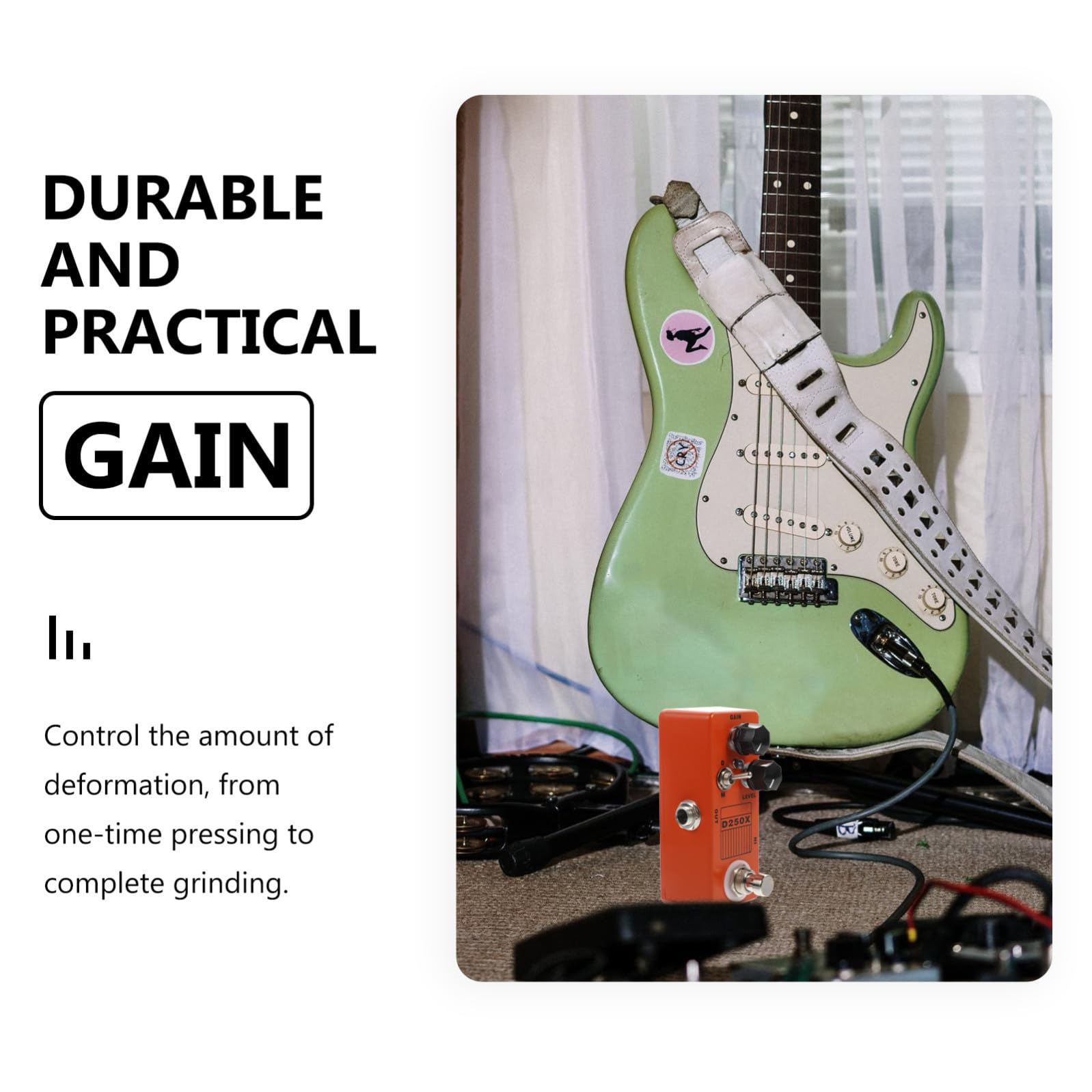 TOYANDONA Pedal de Efectos de Guitarra Naranja True Bypass y Carcasa de Metal, Mini Pedal Fácil de Reemplazar Adecuado para Accesorios de Guitarra