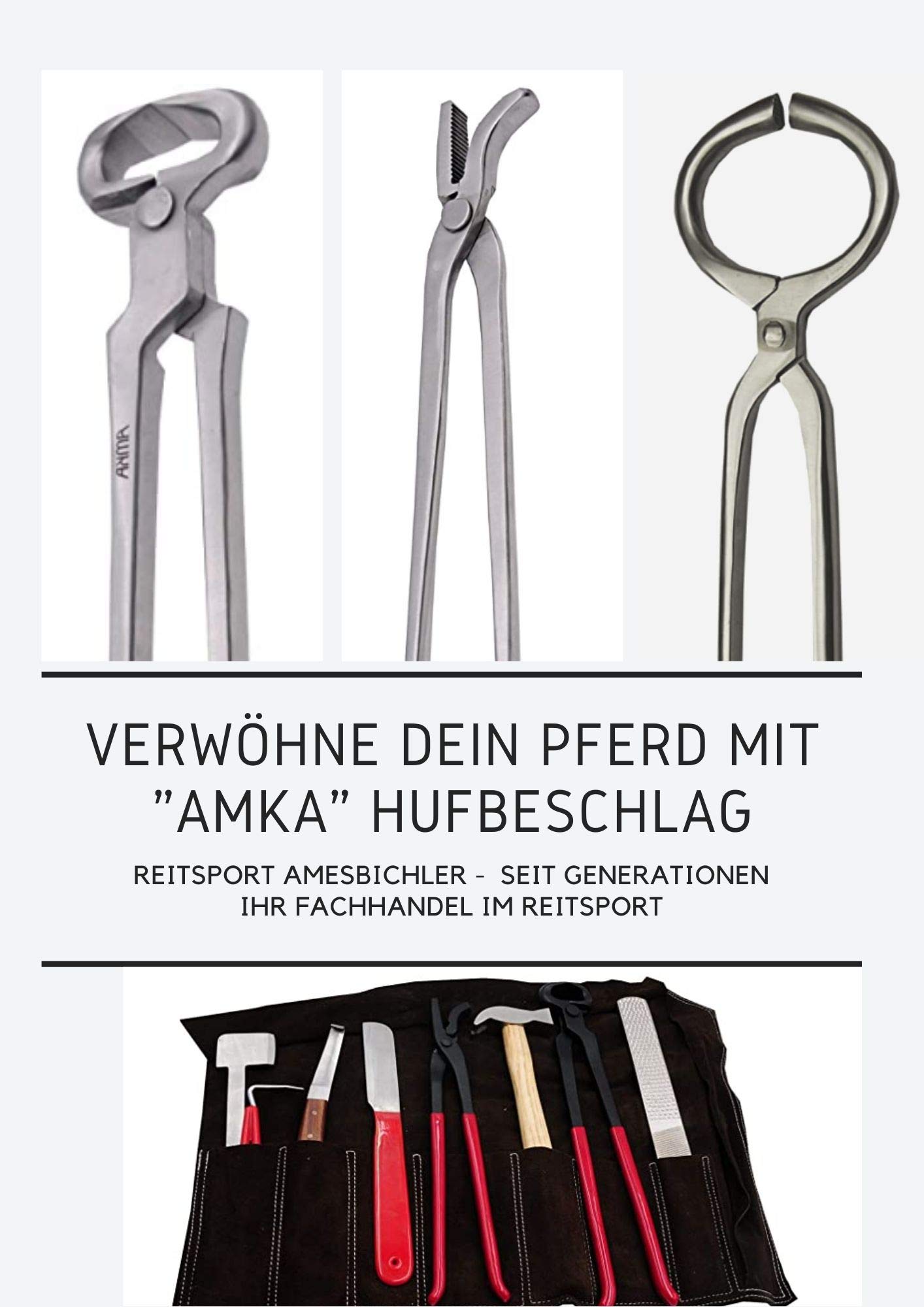 Amesbichler AMKA - Alicates para cortar herradura (39 cm, acero inoxidable, herramienta para el cuidado de tus caballos)