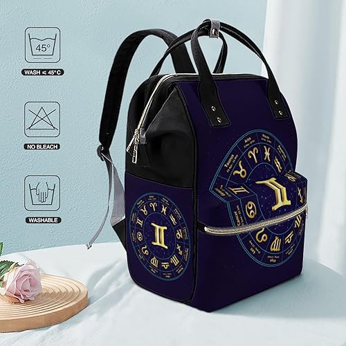 Miniatura 6 de Gemini Horoscope Circle Waterproof Mommy Backpack Large Capacity Nappy Bag Multifunction Travel Bag