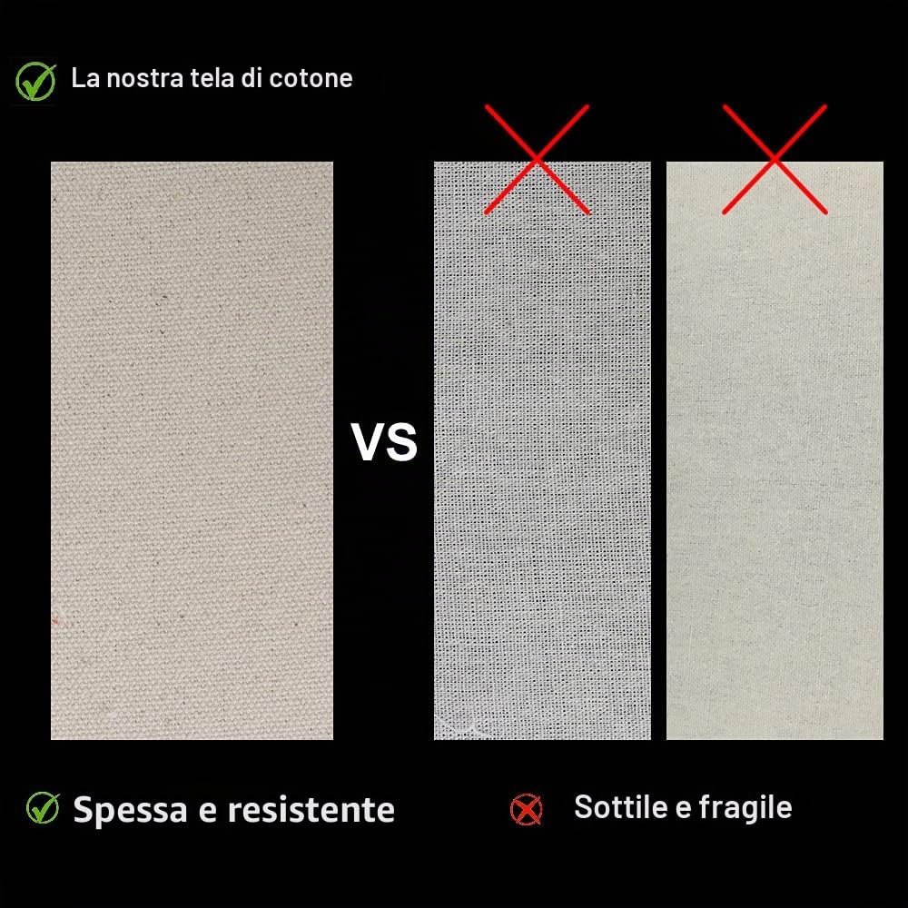 Aspire 6-Confezione Borse Cosmetiche da Viaggio fai da in Tela, Pochette tela 24 x 14 x 7,5 cm - Naturale