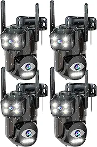 Dual Lens WiFi Security Camera Outdoor,5G/2.4G PTZ Outdoor Auto Tracking,HOM Security Surveillance System Camera,WiFi,Night Vision,7/24 Recording asin的图片