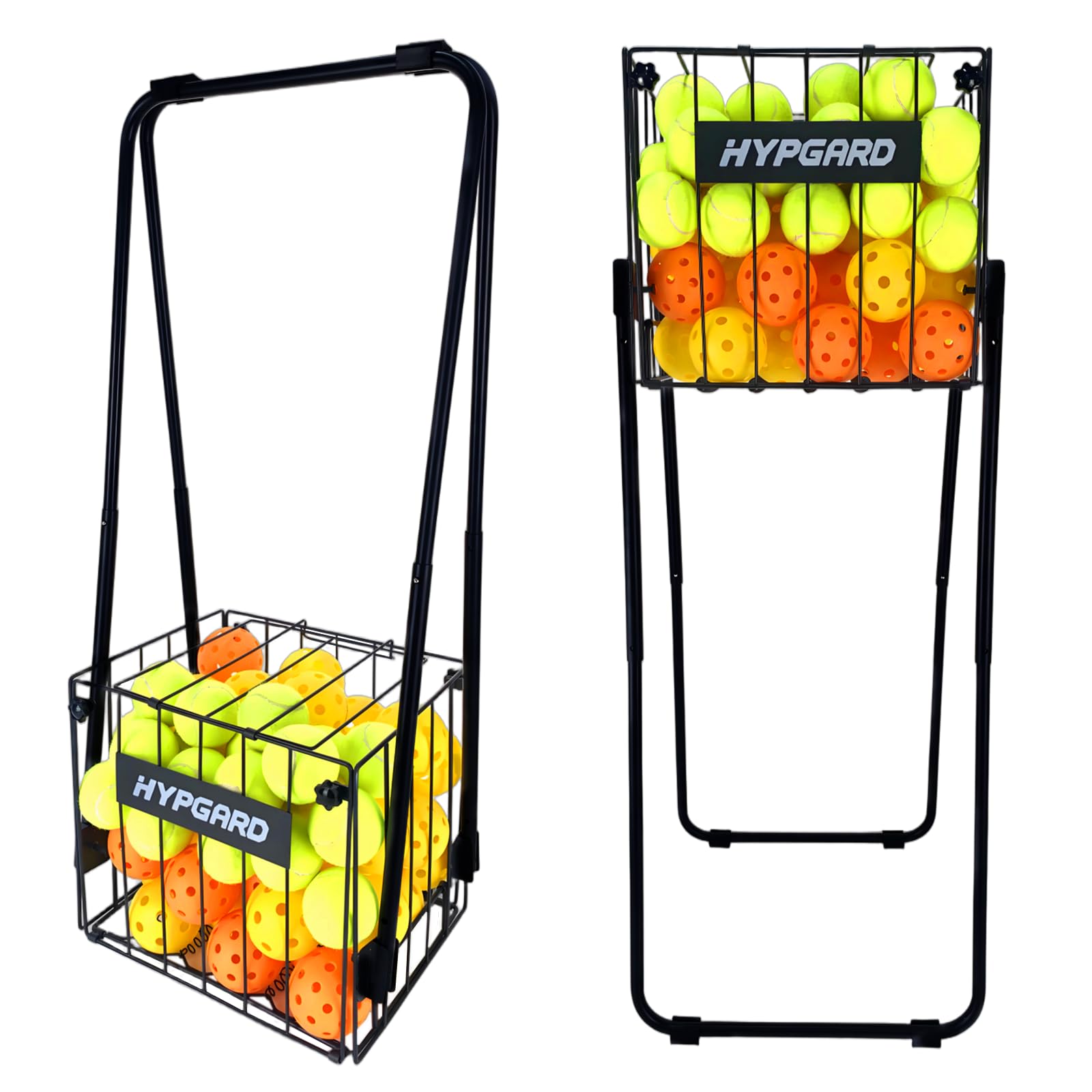 Photo 1 of HYPGARD 2-in-1 Pickleball & Tennis Ball Hopper Collector - Easily Pick Up Pickleball Retriever Basket Ball Caddy Carrier Picker with Wheels