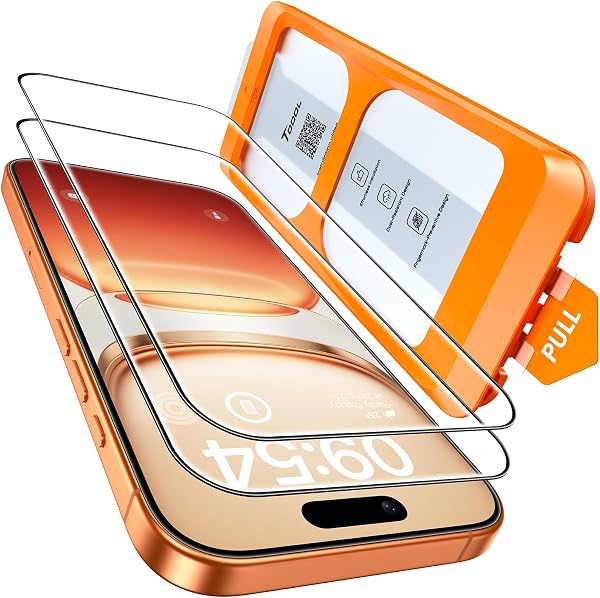 TOCOL Pellicola Vetro Temperato per iPhone 17 Pro, Rimozione Automatica Della Polvere, Copertura Completa, Durezza 9H, Senza Bolle, Compatibile con Custodie, 2 Pezzi - 1