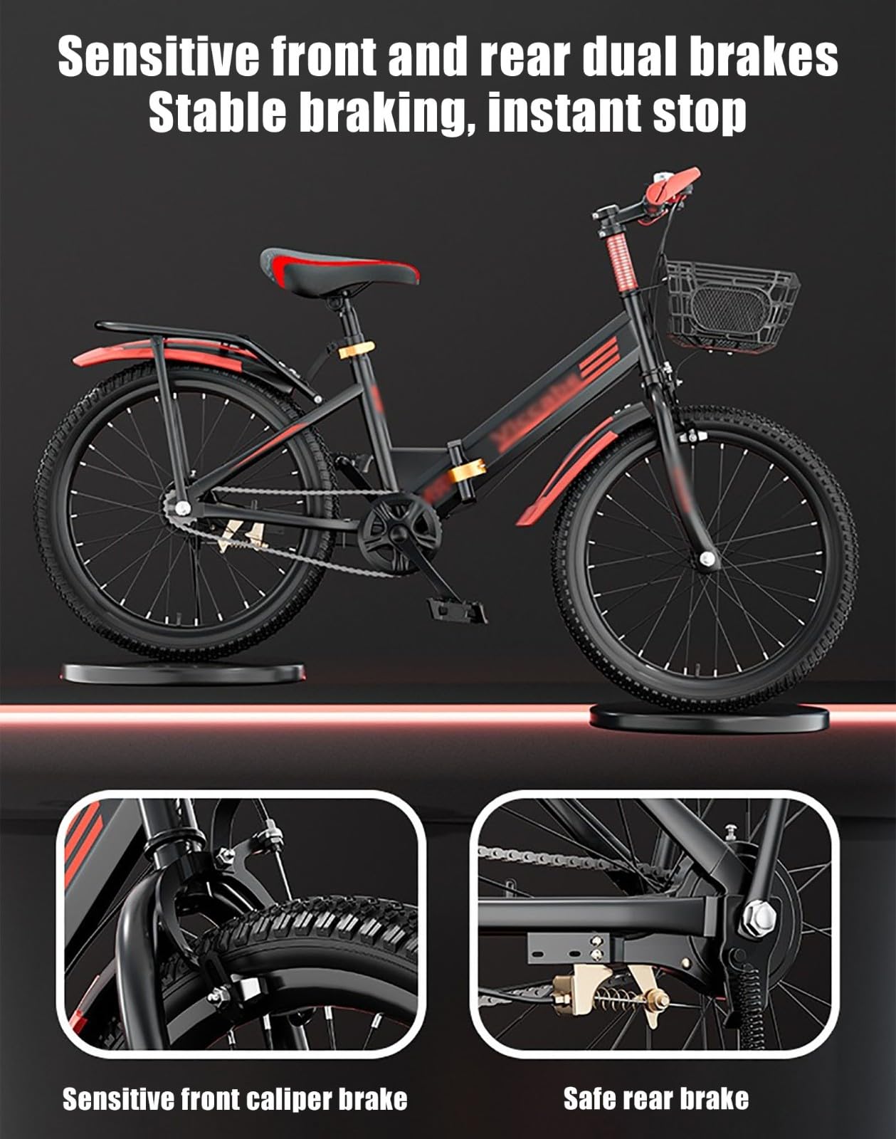 Bicicleta Plegable para Niños De 8 A 15 Años, Bicicleta con Cambio Velocidad De 18/20/22 Pulgadas, Bicicleta para Acampar Al Aire Libre, Bicicleta Plegable De Acero Al Carbono