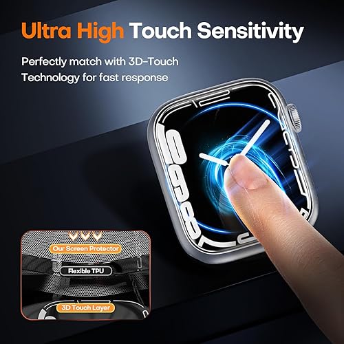 Vista 23 de TOCOL Paquete de 6 protectores de pantalla para Apple Watch de 1.732 pulgadas (1.732 in) SE (2ª generación) Series 6 Series 5 Series 4, resistente a