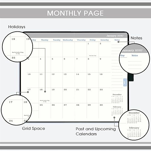 Miniatura 3 de Agenda de bolsillo 2026-2027, julio 2026 a junio 2027, agenda académica 2026-2027, calendario semanal y mensual, 6.3 x 3.8 pulgadas, bucle para