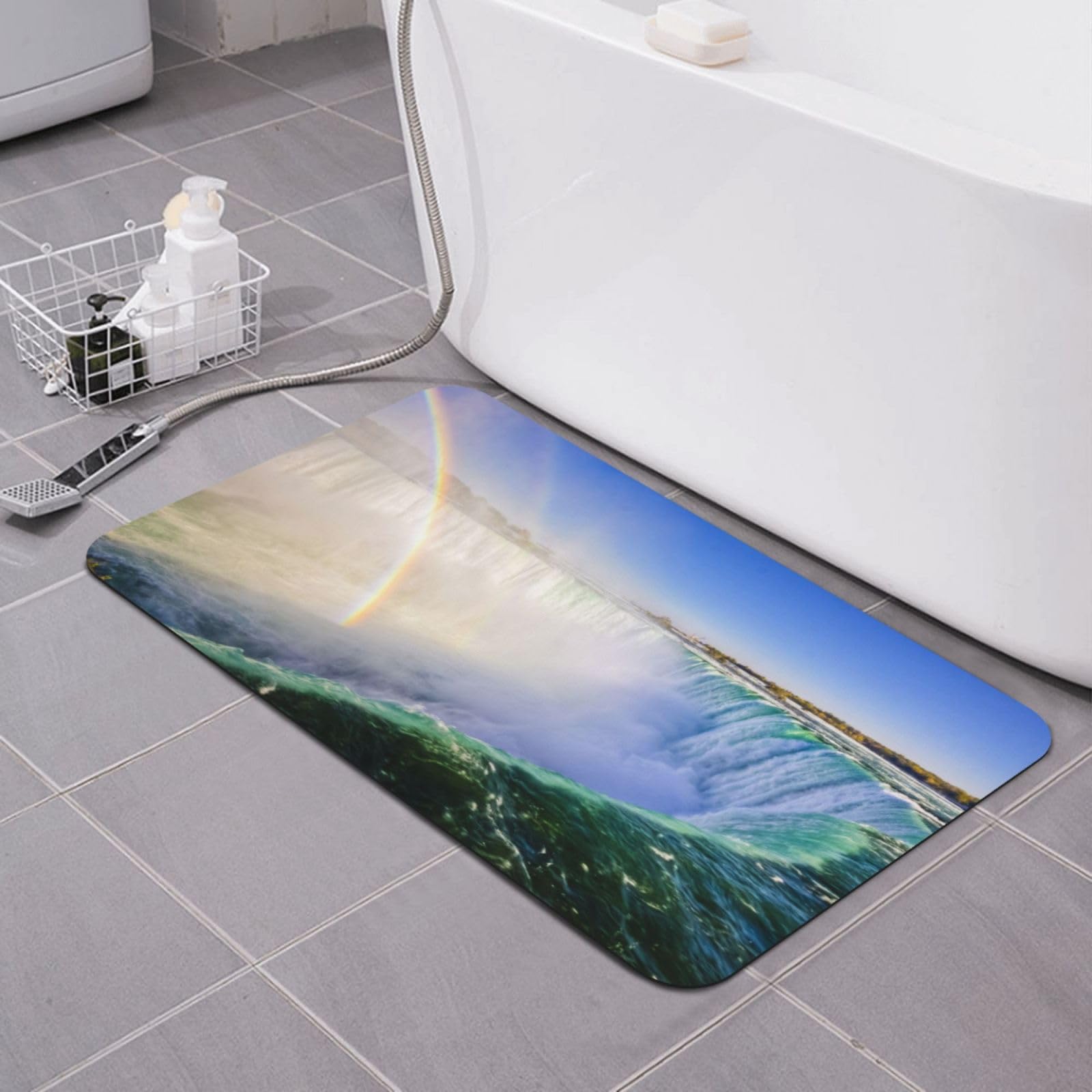 Tapis de bain lavable Niagara Falls fin et absorbant pour éviter les glissades