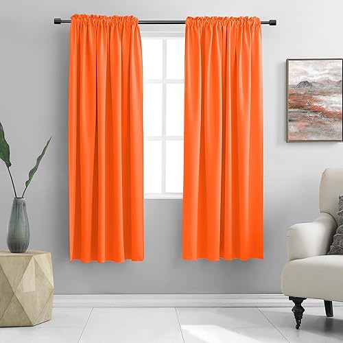 Miniatura 47 de DONREN 2 Paneles Cortinas Opacas con Aislamiento Térmico Azul Marino - Cortinas de Tela Sólida Suave Lisa y Pesada para Dormitorio (Azul Oscuro, 42