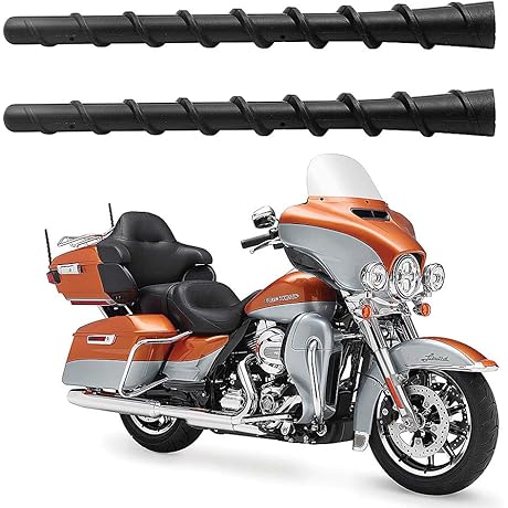 2 Pack 7" Harley Antenna, Black Short Spiral Antenna Replacement for Harley Davidson 1989-2024 Touring