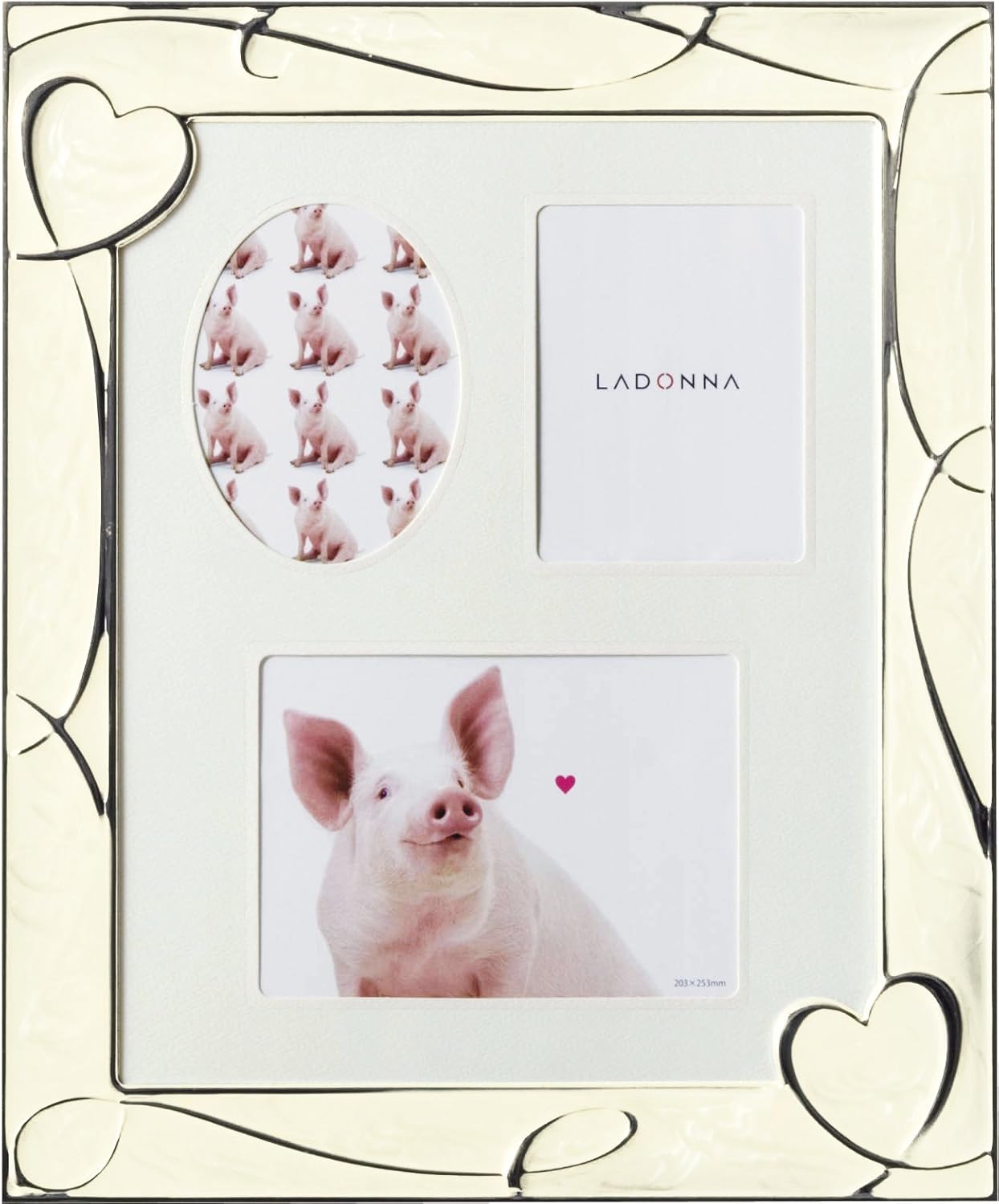 Radonna Living NP08-06-WH Photo Frame, White, 6 Cut, 3 Windows