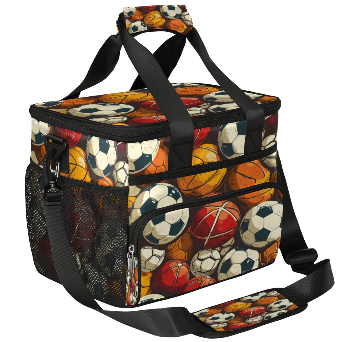 Insulated Picnic Backpack Lunch Box for Women Men Picnic Basket Tote Lunch Bag Picnic Bag Portable Lunch Bags for Picnic, Beach, Work, Trip,Office, Camp Sport Balls