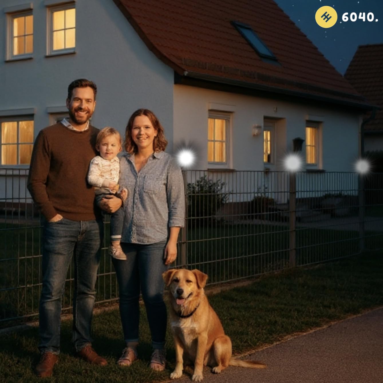 6040 Solar Zaunleuchte LED 6er Packung für Doppelstabmattenzaun