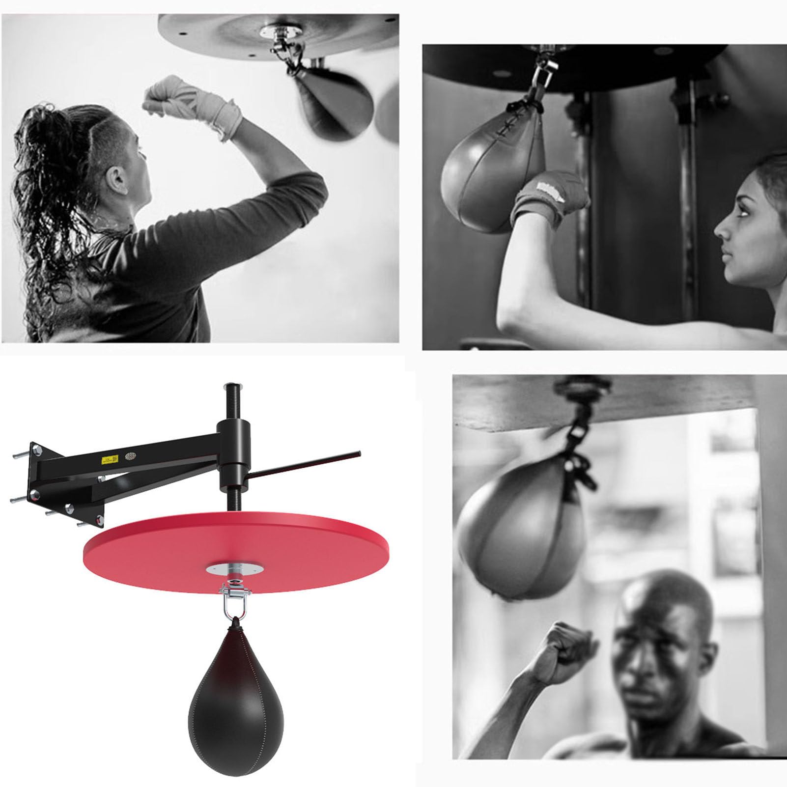 Set da Boxe con Piattaforma Speedball, Supporto Regolabile a Parete per Bambini e Adulti, Attrezzatura Sintetica per Allenamento in casa.