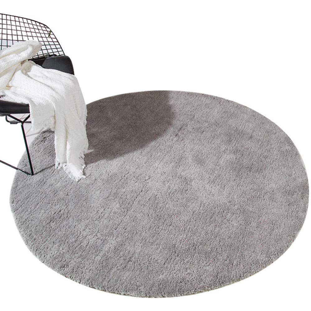 Tapis de salle de bain rond blanc 60 cm en microfibre douce pour chambre