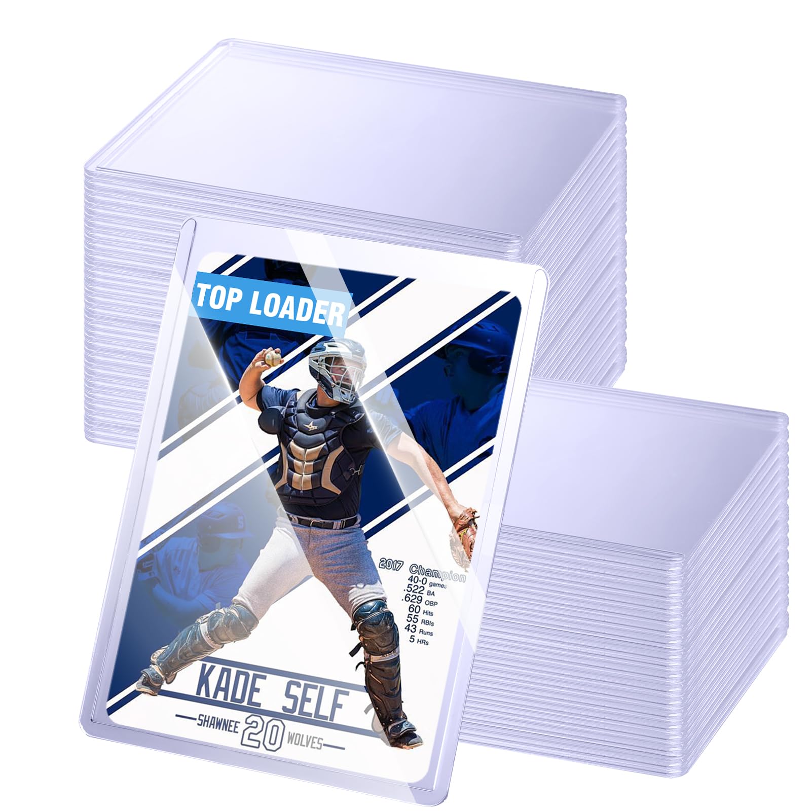 32ct Topload for Cards, JIQEZNL 35pt Hard Card Sleeves, 3