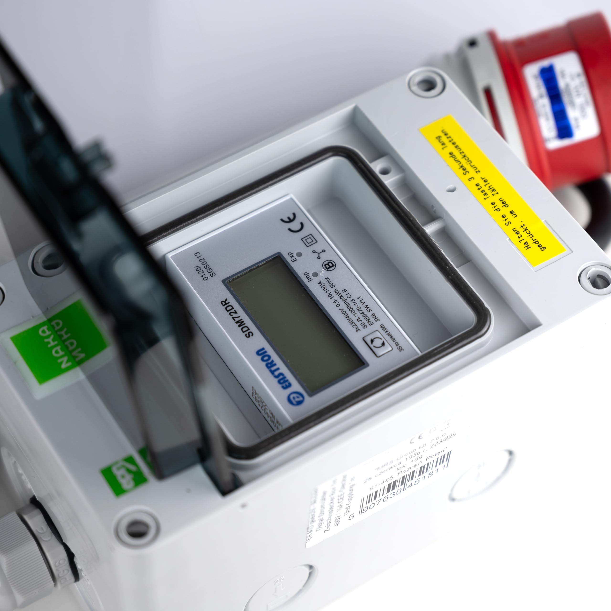 16A MID geeicht - Mobiler Digital Stromzähler Zwischenstecker Box 1,5m 400V / 16A CEE-Stecker Und Kupplung