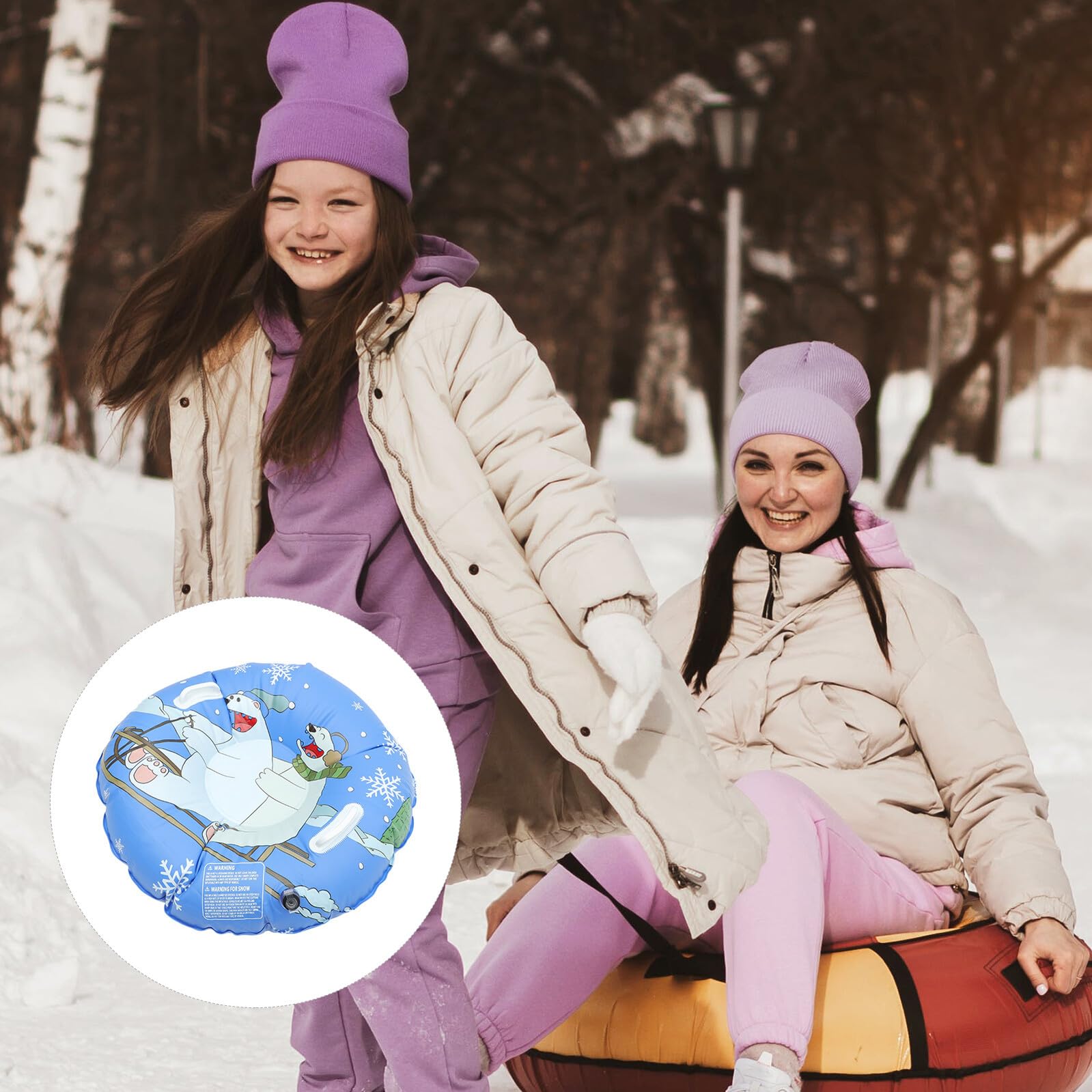 ifundom Slittino di Neve Gonfiabile Tubo di Neve Ispessito all Aperto per Inverno Tubo Scorrevole per Adolescenti e Adulti