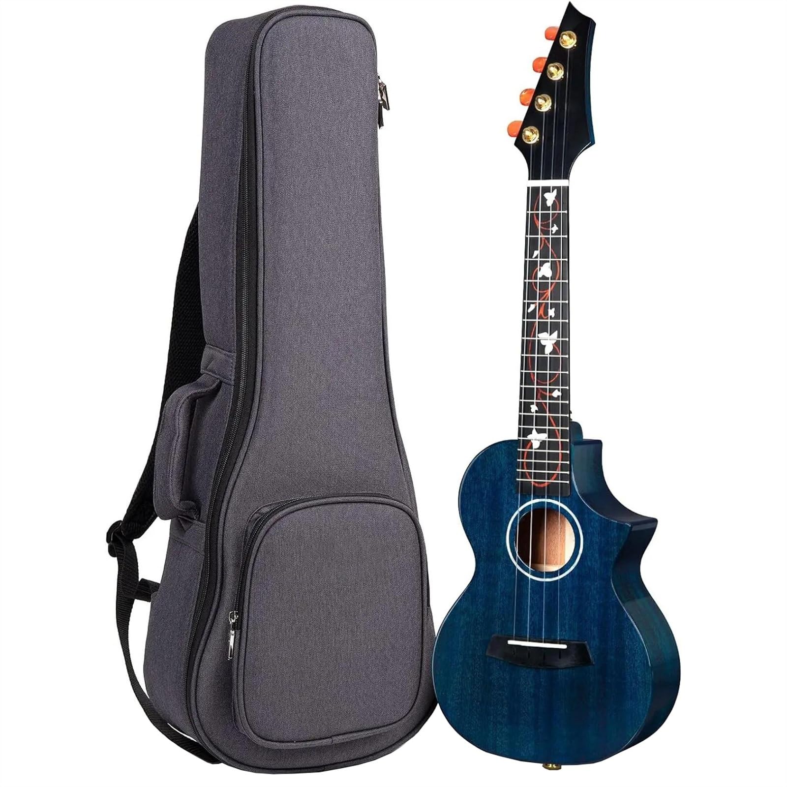 Strumento A Corde Per Chitarra Ukulele In Mogano Massiccio Da 23 Pollici Con Borsa Imbottita Ukulele Kit