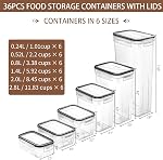 Skroam 36 Pack Airtight Food Storage Containers Set with Lids | Plastic Pantry Storage Container with Lids for Flour, Sugar, and Cereal, BPA Free Kitchen Organizers and Storage, Stackable