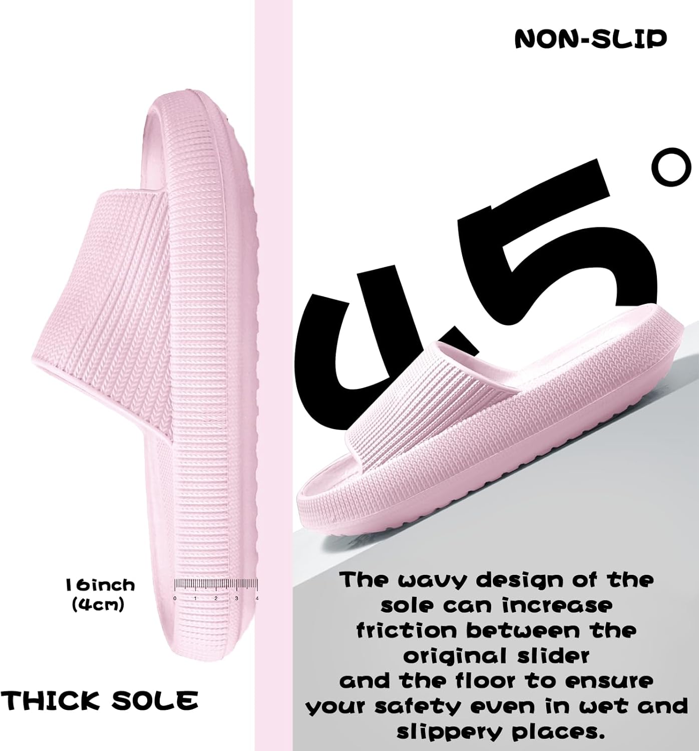 BHFRGAS Sliders Cloud Slippers Women Men,Non-Slip Mens Womens Slippers Cloud Sliders,Soft Flip Flops with Thick Sole for Shower Bathroom Pool Beach 5 715QhyTltFL. AC SL1500