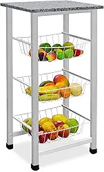 Fruteira Max Forte Tampo de Granito 3 Cestos Removíveis Branca