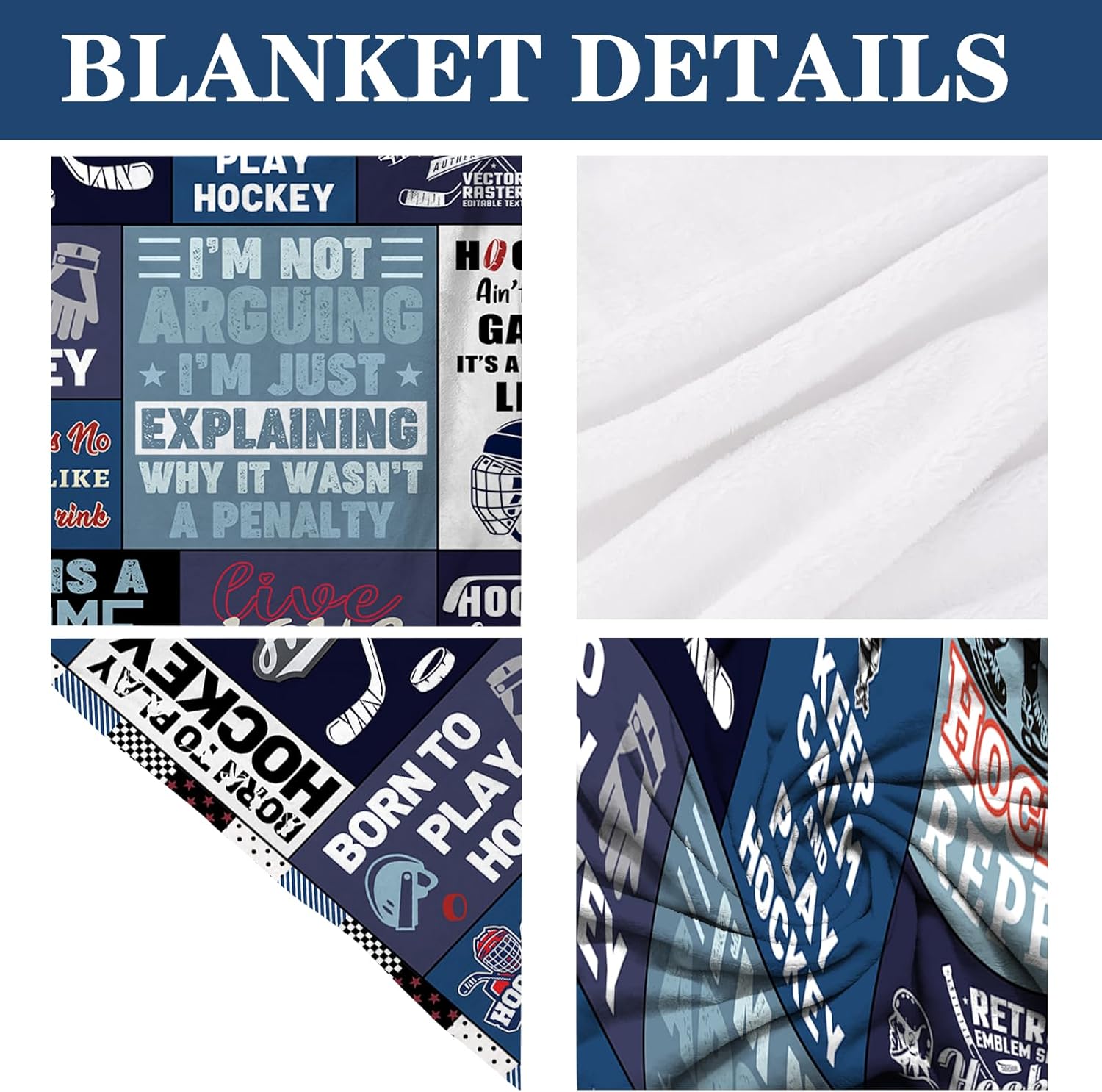 Hockey Gifts for Boys Men, Hockey Blanket for Boys 8-12, Gifts for Hockey Lovers, Hockey Player Blanket 60"x80" to Keep Warm